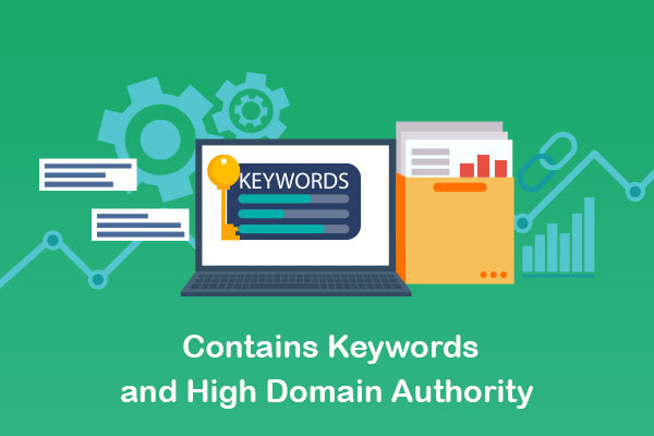 contains keywords and high domain authority